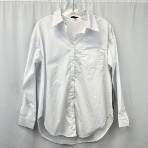 NWT J For Justify Womens Collared Button Up Shirt White Size M